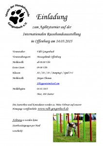 Einladung Agilityturnier